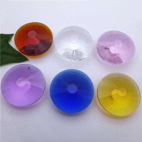 40mm sun/round shape glass hanging drops crystal pendants chandelier lamp curtain DIY findings accessories free shipping 12pcs