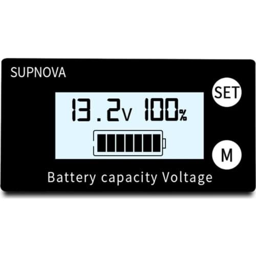 Waterproof Lithium Voltmeter Voltage Gauge Car Motorcycle 12V 24V 48V 72V Battery Capacity Indicator DC 10V-100V Lead Acid