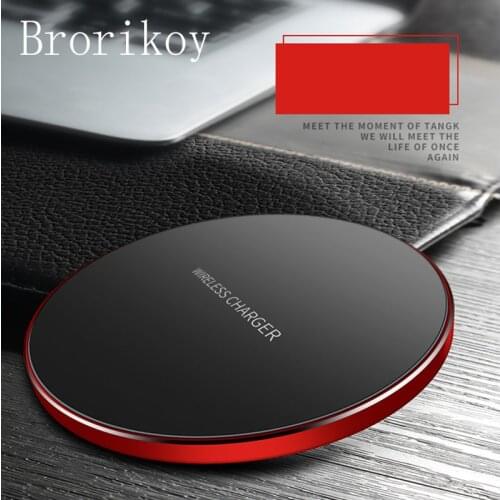 Qi Wireless Quick Charger Ultre Slim Metal Pad 10W Wireless Fast Charging for Samsung S8 S9 Note 8 9 iPhone X Xs Max Xr Adapter