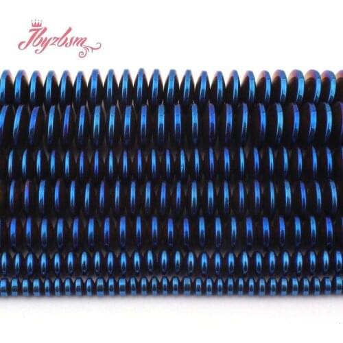 2x3/3x8/3x12mm Natural Rondelle Hematite Blue Stone Beads For Necklace Bracelet Earring Jewelry Making Strand 15" Free Shipping