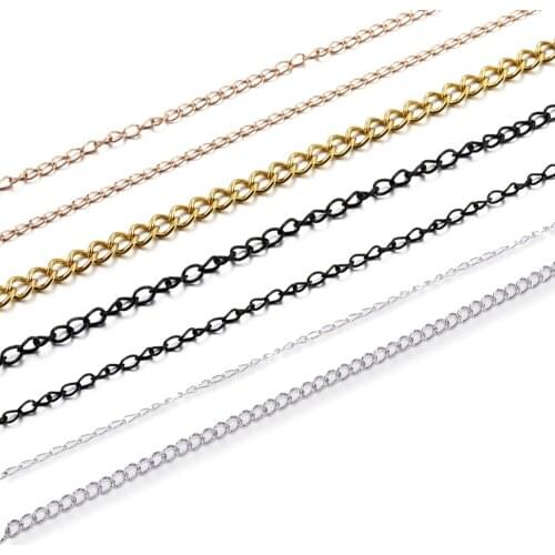 2-5m/Lot 1.2-4.0mm Stainless Steel Gold Color Chains Bulk Jewellery Chains for DIY Necklace Jewelry Making Accessories Supplies