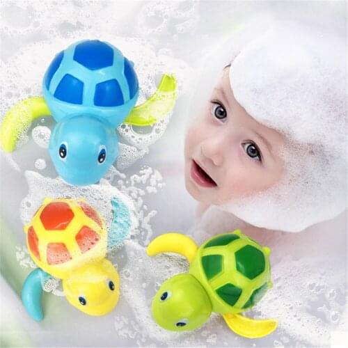 Baby Swimming Pool Shower Bath Toys Classic Wind Up Chain Clockwork Tortoise Swim Turtle Water Beach Toy Bathroom Game for Kid