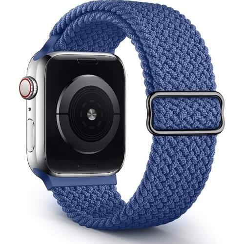 Adjustable Braided Solo Loopfor Apple watch band 44mm 40mm 38mm 42mm Elastic nylon strap bracelet for iwatch SE 6 5 4 3 2 belt