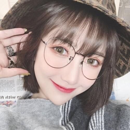 FQFPDZ Retro big face myopia glasses female glasses