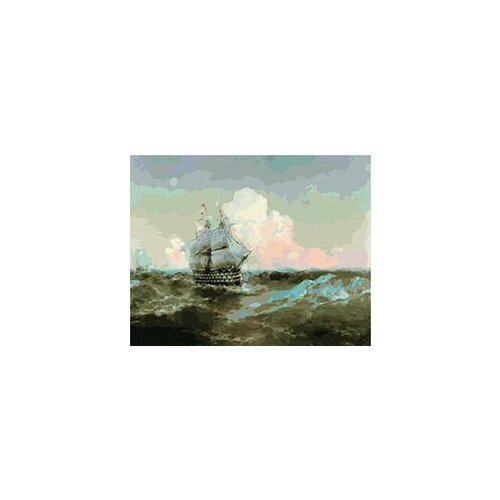MaHuaf-W078 Ship At Sea Oil Painting set by numbers on canvas Wall decoration painting for home decor
