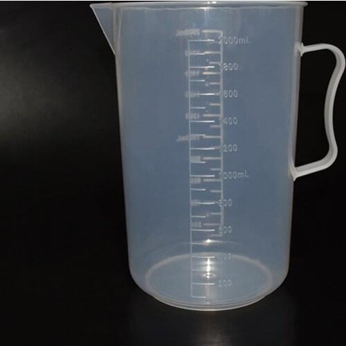 With handle plastic beaker in low form ,Capacity 2000ml,Plastic measuring cup,Laboratory plastic beaker with handle