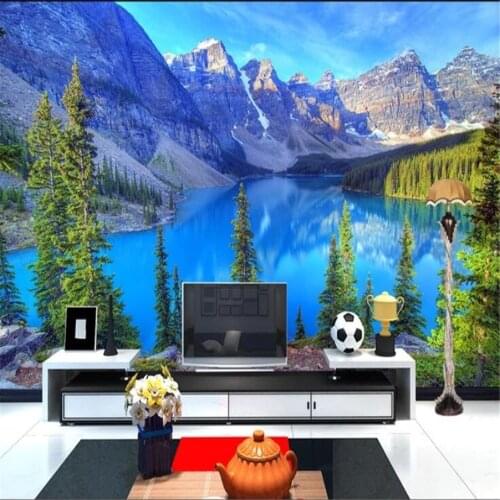 Milofi customized large 3D wallpaper mural mountain peak snow mountain landscape photo background wall