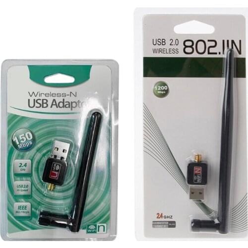 Mini USB Wifi Adapter 150Mbps 2dB 5dB Antenna Network Lan Card PC Wi-fi Receiver Wireless 802.11b/n/g High Speed Wifi