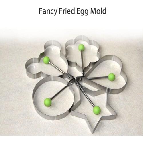 Stainless Steel 5 Style Fried Egg Pancake Shaper Omelette Mold Mould Frying Egg Cooking Tools Kitchen Accessories Gadget Rings