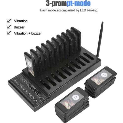 Restaurant Pager Wireless Calling System Receiver 20-Channel with Charging Indicator (110-240V) Hot Sale