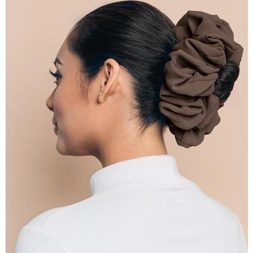 Malaysian Bunch Hair Tie For Muslim Women Chiffon Rubber Band Beautiful Hijab Volumizing Scrunchie Large Head Scarf Accessories