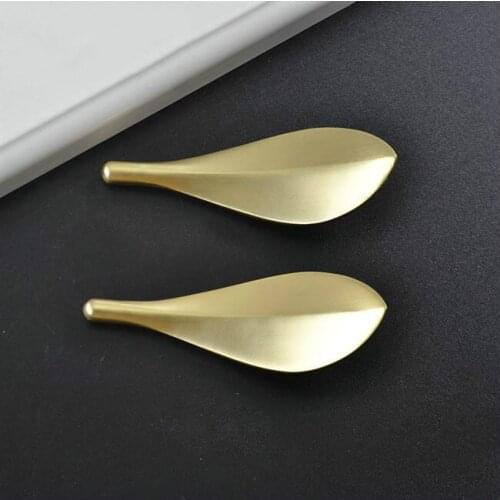New Chinese Style Leaf Furniture Handle Luxury Wardrobe Drawer Knob Cabinet Door Handle Zinc Alloy Home Decoration