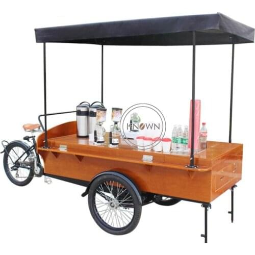 Manual commercial coffee bike hot dog street food trike shop