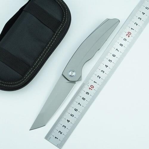 LEMIFSHE RFT Flipper folding knife M390 blade titanium alloy handle camping outdoor kitchen fruit knife EDC tool