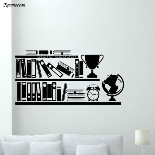Modern Books Bookshelf Wall Decals Library School Classroom Vinyl Sticker Art Home Decor Reading Room Bedroom Murals SK03