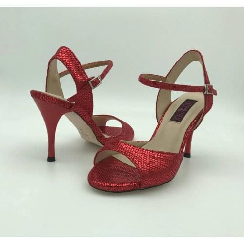 Sexy Flamenco Dance Shoes Argentina Tango Shoes pratice shoes Party shoes T6290RSL Leather Hard Sole 7.5cm 9cm heel available