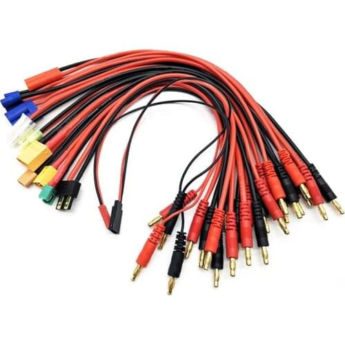 Imax B6 Charge Line 4.0mm Banana Plug to Amass MPX AS150 XT90 TRX XT60 EC5 With 12AWG Silicone Cable 30CM for Rc Lipo Battery