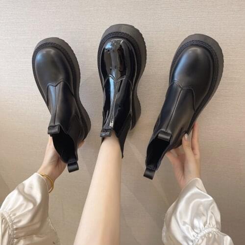 Womens Boots Autumn Boots-Women Flat Heel Shoes Round Toe Chelsea Lolita 2021 Summer Ankle Med Ladies Rock Rubber Cotton Fabri