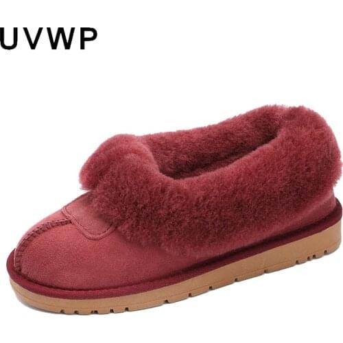 New Top Quality Women Fashion Snow Boots Genuine Sheepskin Women Boots Warm Wool Winter Shoes 100% Natural Fur Ankle Boots