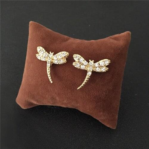 Casual Gold Color Plating Clear Stone Decorated Flydragon Stud Earrings For Women Statement Elegant Shiny Luxury Jewelry