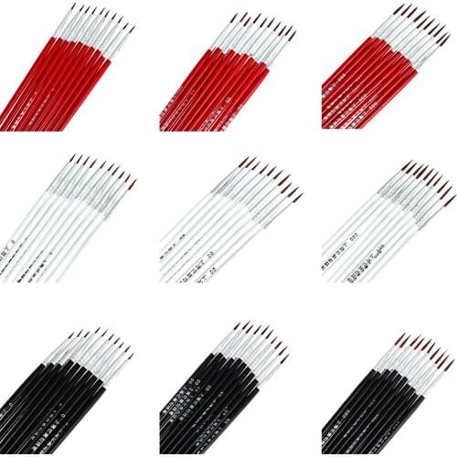10Pcs/Set Fine Practical Hand Painted Thin Hook Line Pen Drawing Art Pen Nylon Brush Acrylic Painting Pen Art Supplies