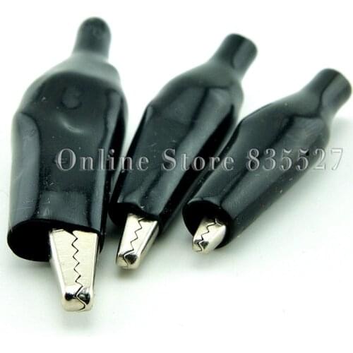 100PCS/LOT black Small alligator clip sheath jacket clamp power clamp test clamp alligator clip Crocodile
