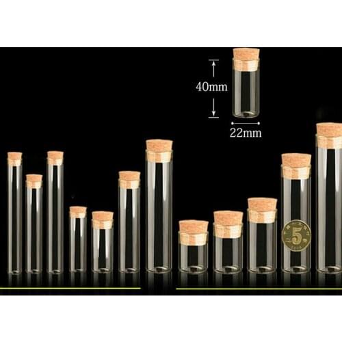 2.5-60ml Empty Clear Glass Bottles Jars Vial with Cork Stopper for DIY Crafts Vials