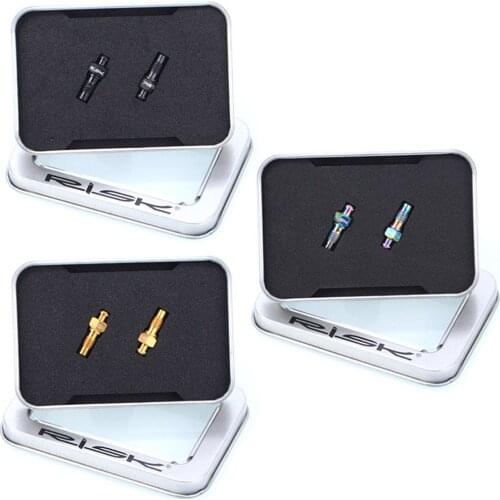 2 Pcs MTB Mountain Bike Bicycle Titanium Alloy M6 Hydraulic Oil Disc Brake Caliper Bleed Nipple Bolts Exhaust Screw Adapters