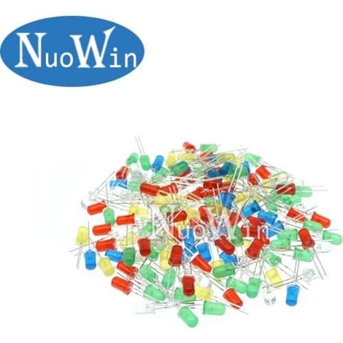 5kind X20pcs=100pcs 5mm LED Light Assorted Kit DIY LEDs Set White Yellow Red Green Blue 5kinds X 20pcs