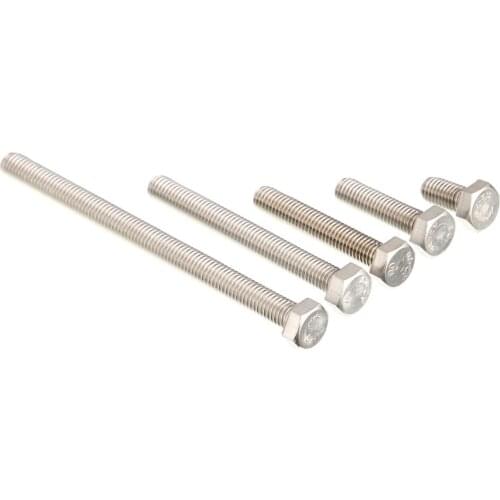 50pcs 304 stainless steel hex screws M5x8/10/12/16/18/20/25/30/35/40/45/50/60/70mm Machine screws Flat Hexagon Hardware