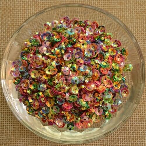 5000pcs(50g) 4-5mm Cup Blossom Flower Shape Loose Sequins Glitter Paillette Sewing,Wedding Craft Kid DIY Garment Accessories
