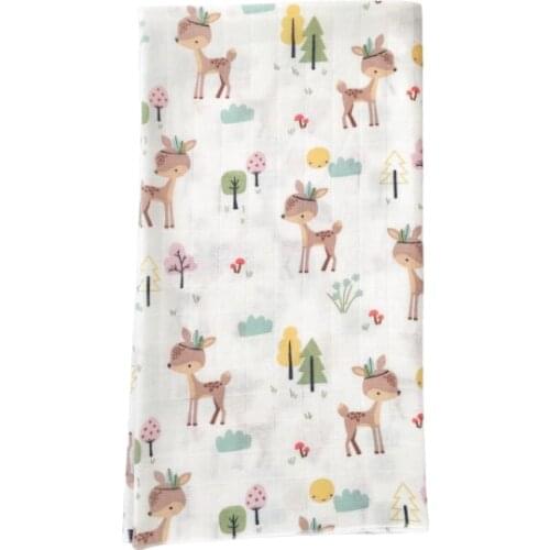 MÜSLİN KUMAŞ CEYLAN DESENLİ BEBEK ÖRTÜ&BATTANİYE 75X95 CM