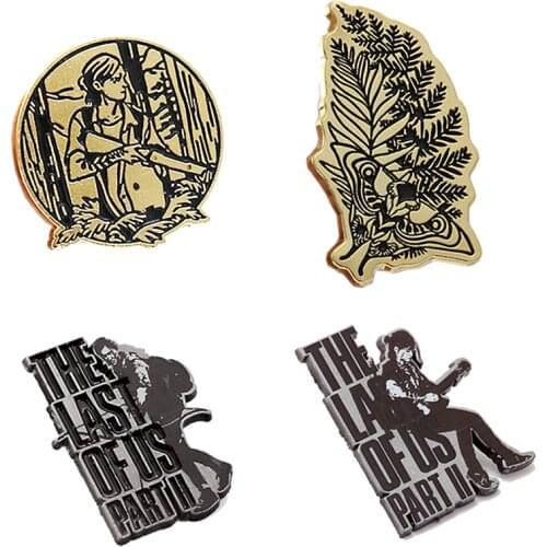 The Last Of Us II Brooches Ellie Tattoo Black Gold Backpack Pin Collectibles Metal Cosplay Badge Gift Bag Accessory