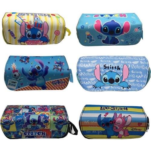 Disney Stitch Anime Pencill Case School Cartoon Black Pen Bag School Supplies Stationery Schoolbag Birthday Party Gifts for Boy