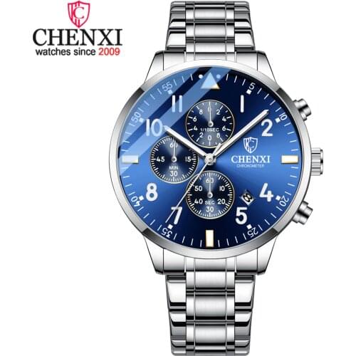 CHENXI Famous Brand Men Watches Stainless Steel Mens Quartz Wristwatch Waterproof Date Clock Sport Relogio Masculino