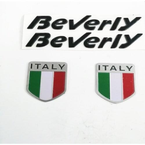 Motorcycle Raise Black 3D Emblem Italian MOTO SCOOTER Badge Sticker Decal FOR PIAGGIO Beverly Stickers