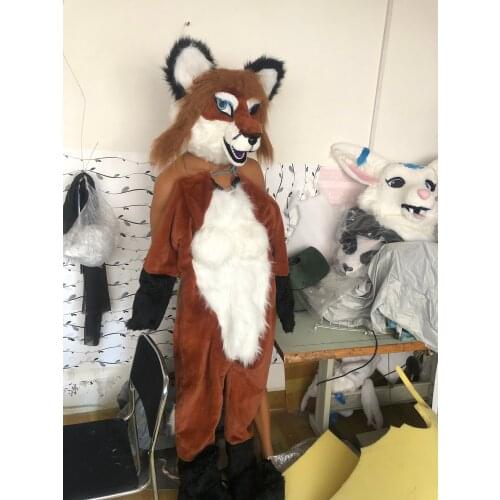Shipping one day in stock real photo full sets Suit fursuit Costume fox Animal Party Fancy Dress Carnival Gift