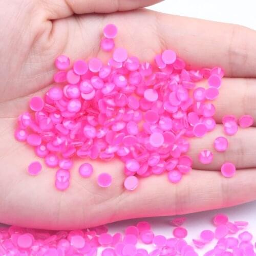 Fluorescence Glass Nail Rhinestones Non Hotfix Flatback Luminous Strass Fluorescent Rose Color ss6-ss30 Nail Art Decoration
