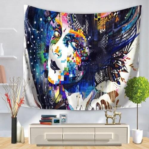 Witchcraft Skull Tapestry Mountain Wall Hanging Black Psychedelic Mandala Tapestries Wall Carpet Cloth Home Decor Hippie Tapiz