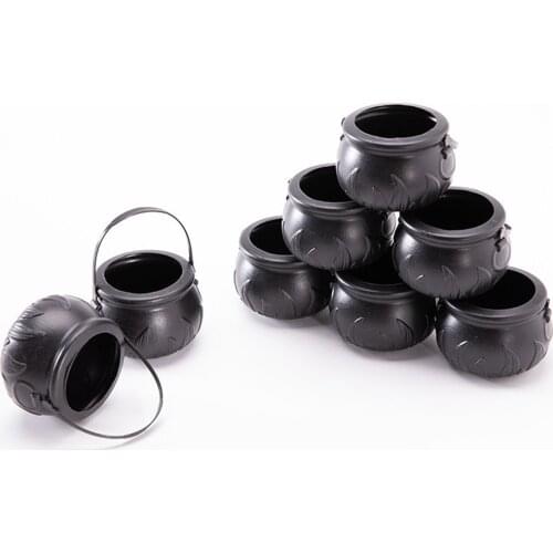 1PC Halloween Candy Pot Halloween Cauldron Novelty Halloween Bucket Ornament Skull Witch Toy