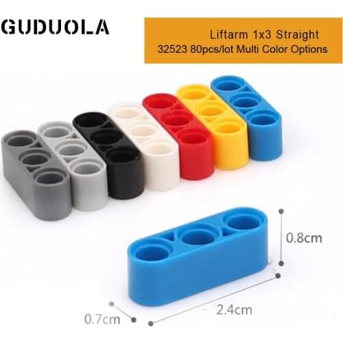 Technic Parts 32523 Technic Liftarm 1x3 Straight MOC Building Blocks Educational DIY Creative Toys for Kid 80pcs/lot