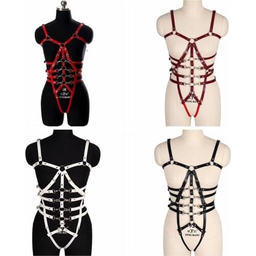 Goth Punk Leather Leg Harness Fashion Garters Stockings Sexy Lingerie Women Body Straps Thigh Bands Belt Underwear Suspender