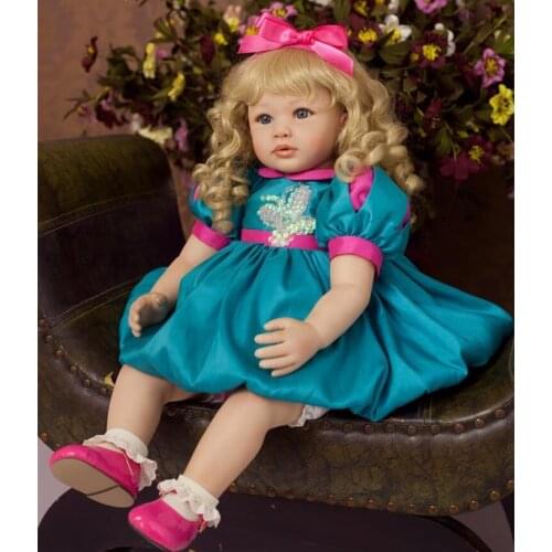 Noble Princess reborn baby doll 24" 60cm blond girl silicone vinyl reborn dolls L.O.L children surprises gift bebe reborn