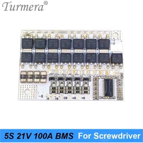 BMS Lithium Battery Board 5S 18V 21V 100A with Balanced for Vacuum Cleaner Battery Pack and 21V 18V Screwdriver Shurik Turmera