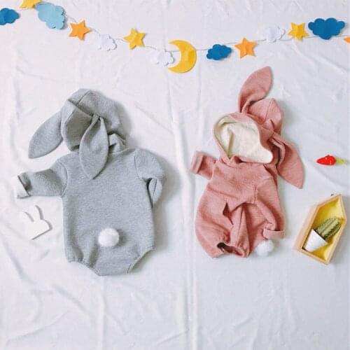 Fashion Cute Baby Jumpsuits 0-24M Newborn Toddler Baby Girls Boys Hooded Romper Jumpsuit Casual Outfits