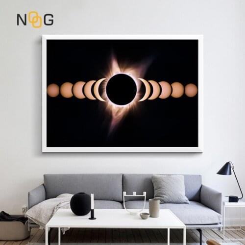 NOOG Solar Eclipse Planet Canvas Painting Sunspot Posters And Print Modern Wall Art Picture For Living Room Studio Aisle Decor