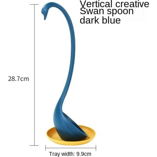 New Swan Shaped Soup Ladle White/Black Design Special Upright Swan Spoon Useful Kitchen + Saucer Cooking Tool Wholesale