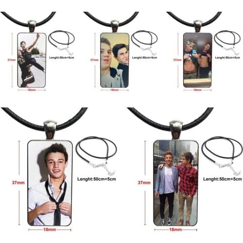 Necklace Fashion Long Chain With Rectangle Necklace Jewelry For Women Girl Gift Nash Grier Cameron Dallas Cute