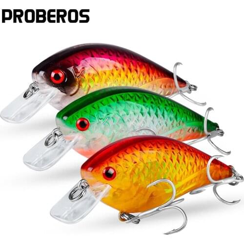 PROBEROS Fishing Lure 7cm-2.76"/10.5g-0.37oz Crankbait 6 Color Fishing Tackle 6# 6PC Fishing Baits