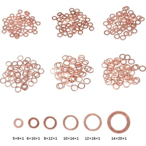 20/50PCS Solid Copper Washer Flat Ring Gasket Sump Plug Oil Seal Fittings 10*14*1MM Washers Fastener Hardware Accessories